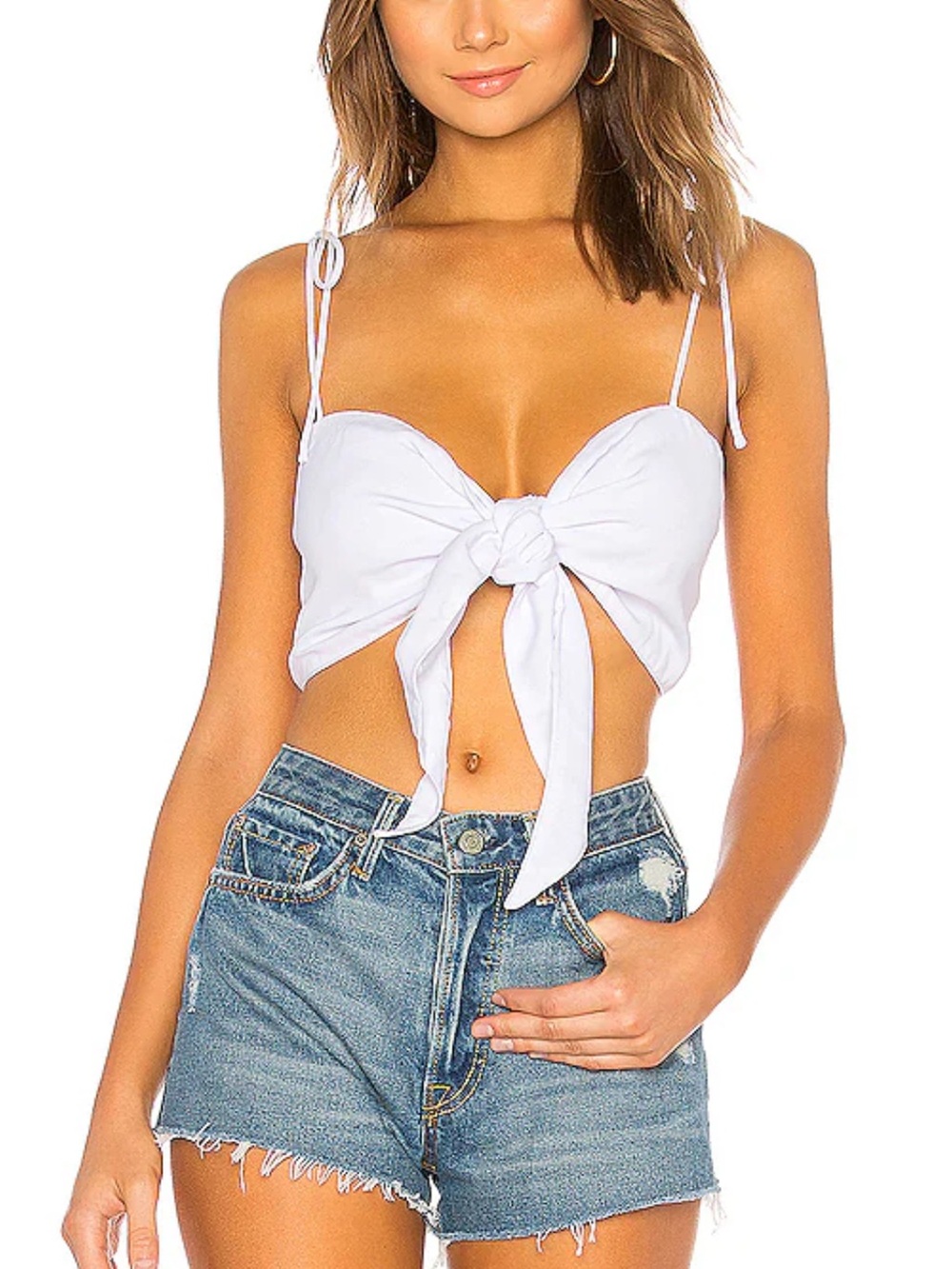 superdown Emilia Tie Bra Top White Size Small